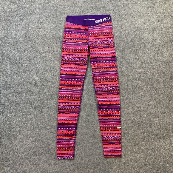 Nike Pro Leggings Womens S Small Multi Hyperwarm Series Dri Fit Training Pants - Picture 2 of 10